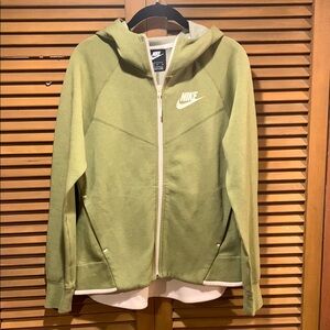 Nike Olive Green Hi-Low Zip-Up Hoodie